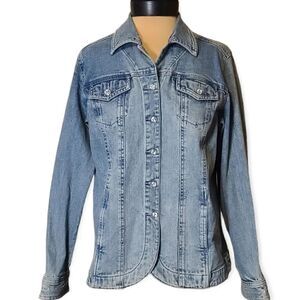 Jean Jacket Laura Ashley Bling Embellished Rhinestone Medium